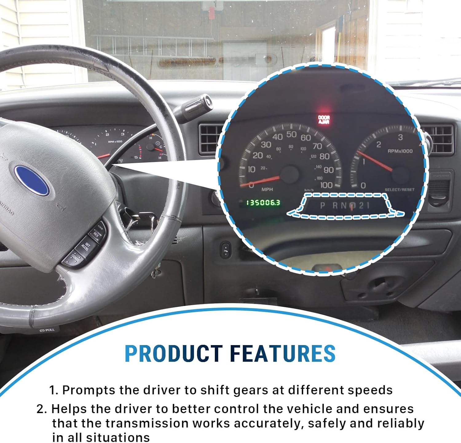 Gear Shift Indicator Assembly Compatible with Ford F-250 1999 2000 2001 2002 2003 Indicator Selector Cable Clip Replaces XL3Z-7A110-AA