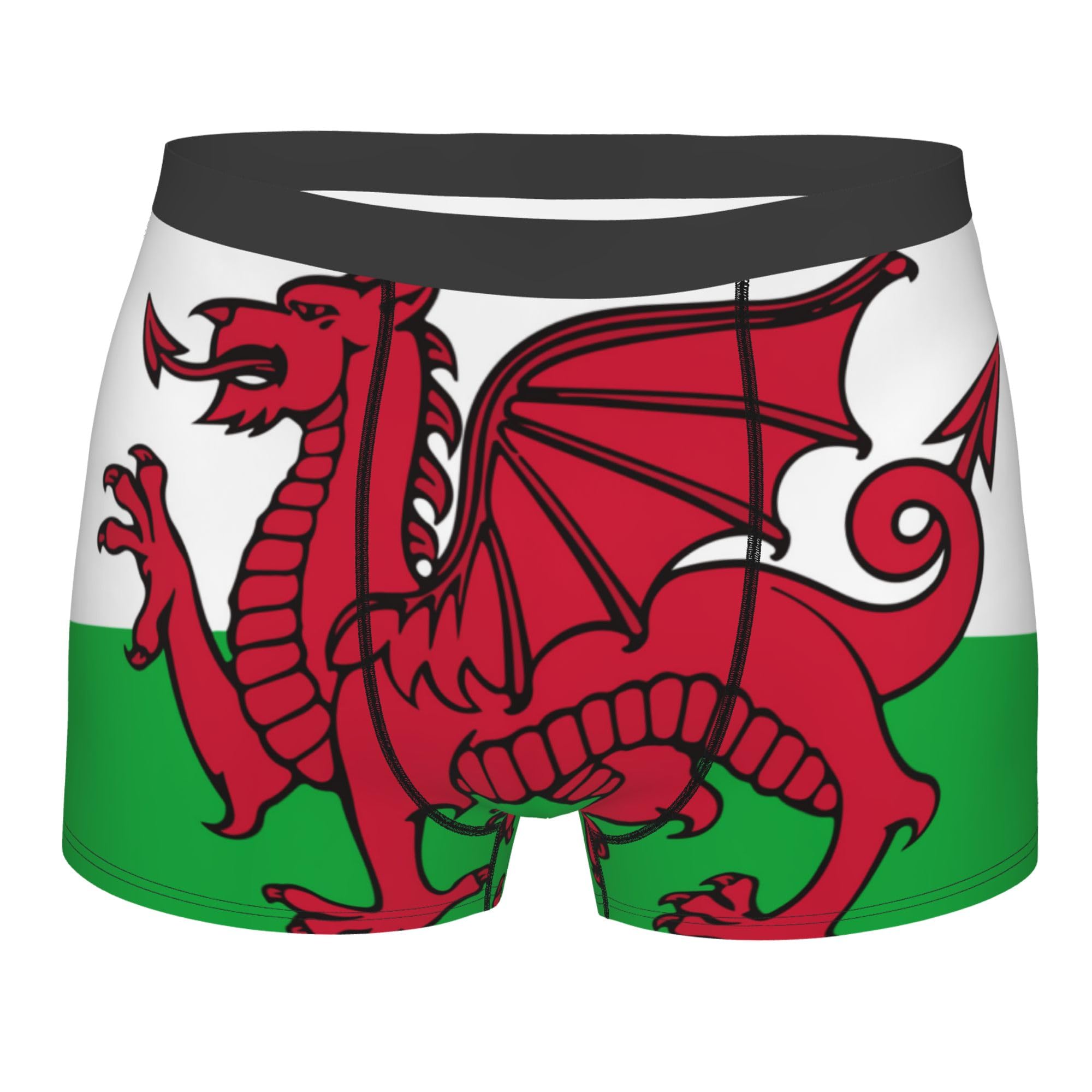 Sevebj Men's As Pic Welsh-Flag Boxer Briefs Elastic Waistband Briefs Boxer Briefs
