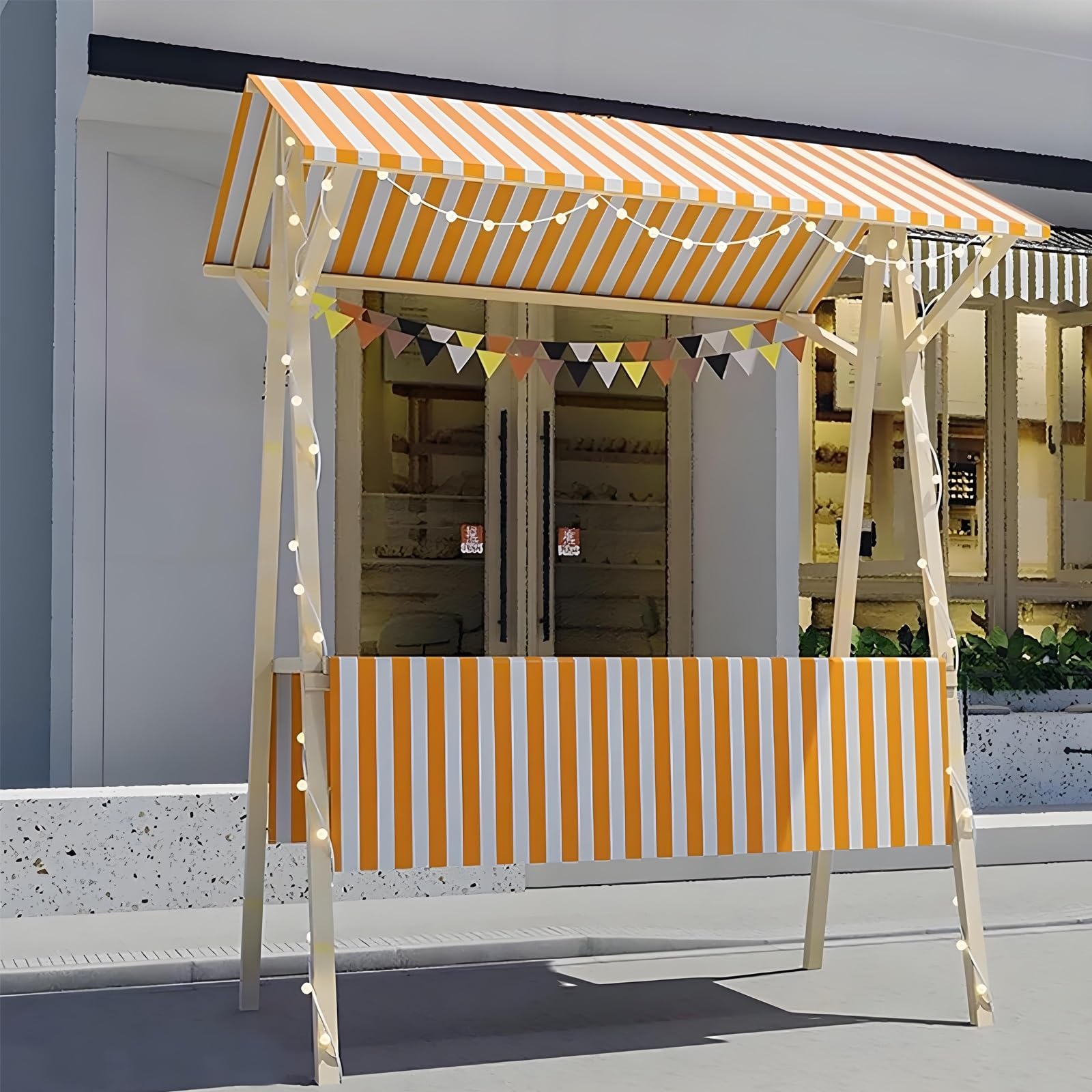 Składany kiosk z baldachimem, przenośny wózek z przekąskami na targ rolniczy, targi uliczne, imprezy plenerowe