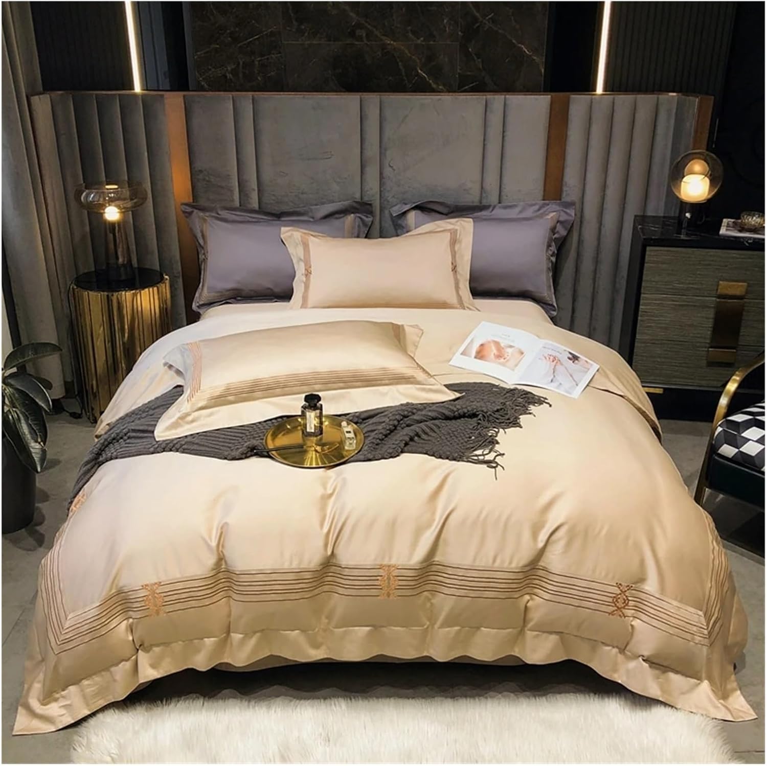 - Bedding Set 1000TC Cotton Duvet Cover Bed Cover Sheet King Bedding Luxury Queen Size Comforter Sets juego de cama,Bed