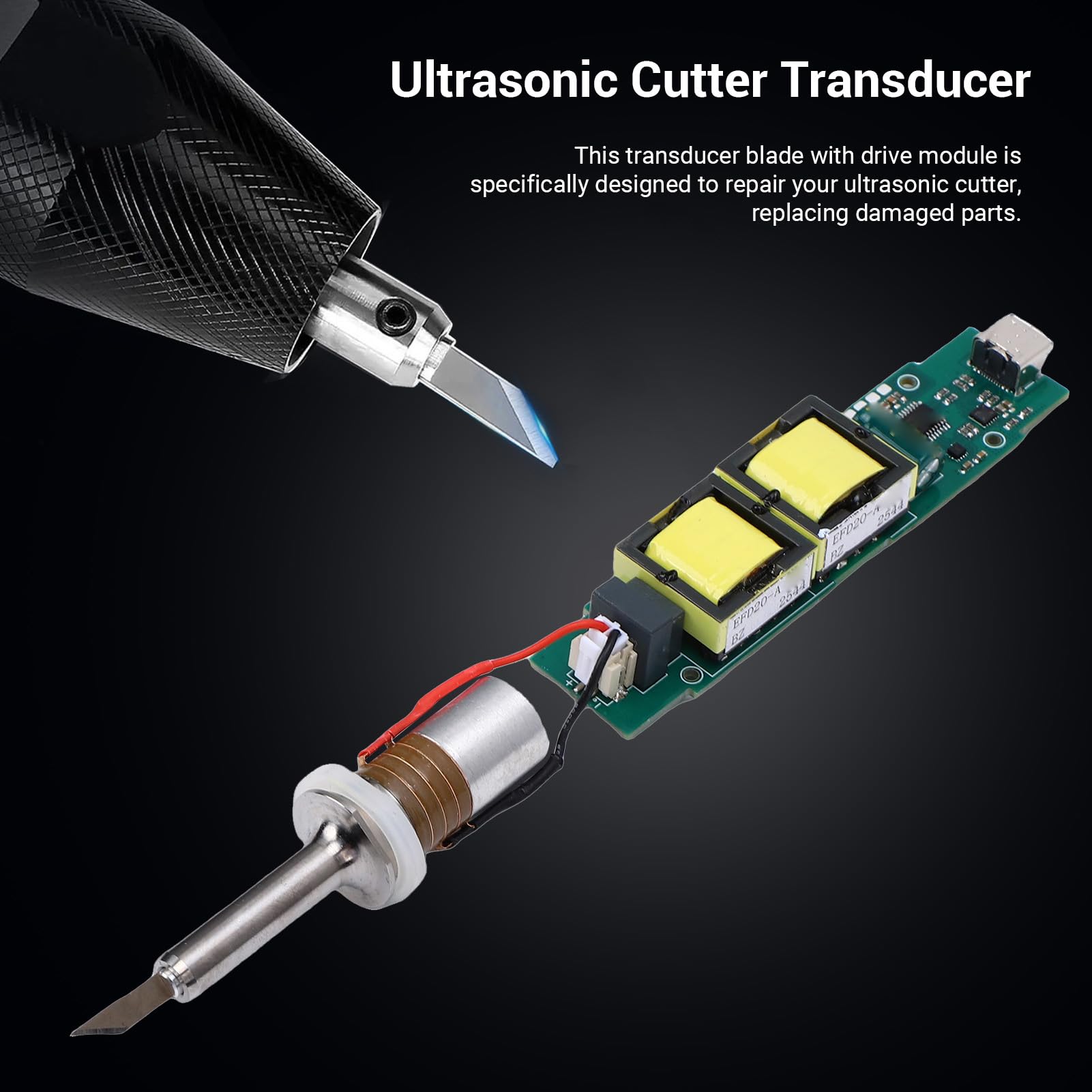 Ejoyous Przetwornik Ultradźwiękowy Przetwornik PCB i zespół Przekładni Wytłaczarki ze Stali Stopowej Alternatywa 30 W z Modułem Napędowym do Samodzielnego Drukowania 3D Cięcie Plastikowej żywicy