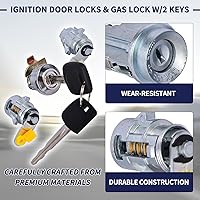 Vista 6 de Bloqueos de encendido y puerta de combustible con 2 llaves compatibles con camioneta Toyota Pickup 1992-1995 plateado
