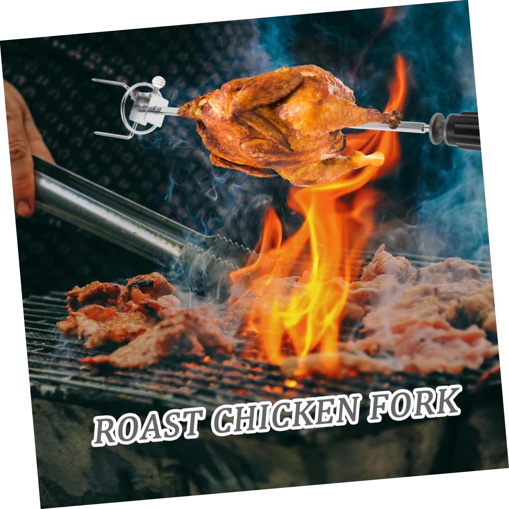 ibasenice 2 Set forchetta da barbecue spiedini alla griglia forchetta per grigliare la carne forchette per grigliate domestiche Fornitura di grigliate di pollo Acciaio inossidabile Silver