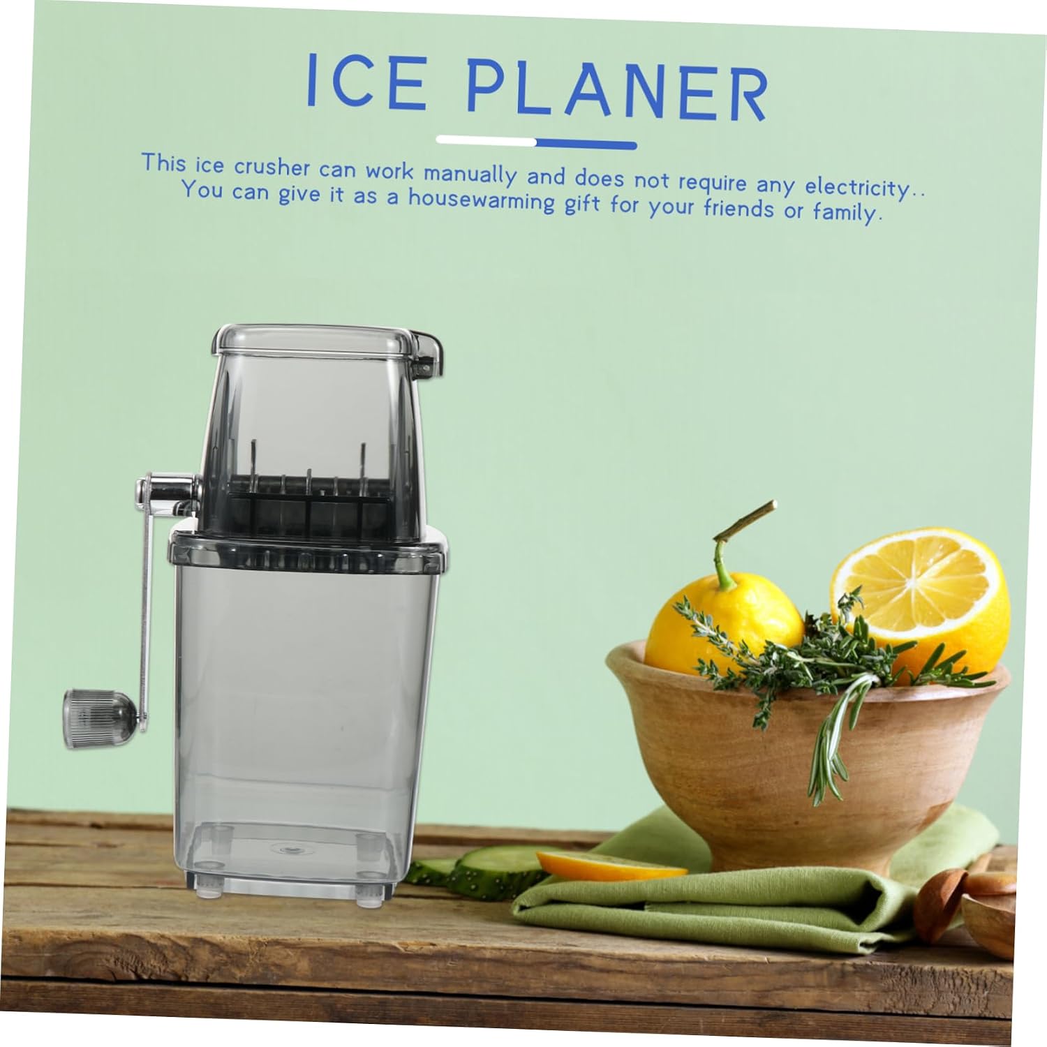 Portable Manual Ice Crusher Hand Crank Multi-Functional Ice Chopper for Home Use for Smoothies and Cocktails