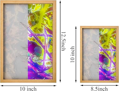 Miniatura 2 de Akxkpohy Anime Decor - Pintura iluminada con alimentación USB, incluye marco de fotos de una pieza y 3 patrones de anime acrílicos intercambiables