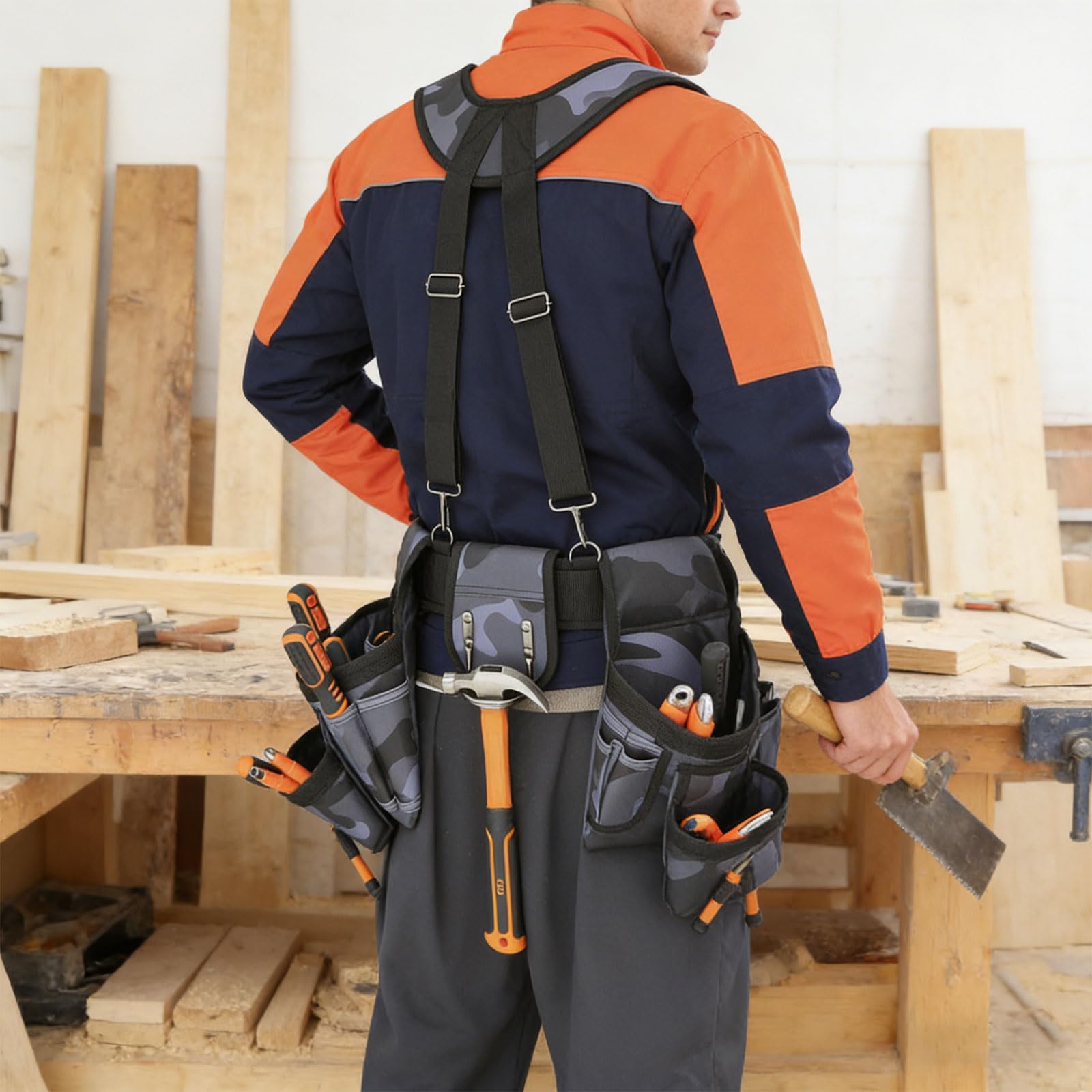 Cintura porta attrezzi ergonomica con comode tasche magnetiche Vestibilità personalizzabile e ampio spazio per riporre attrezzi Cintura flessibile per la spedizione degli attrezzi