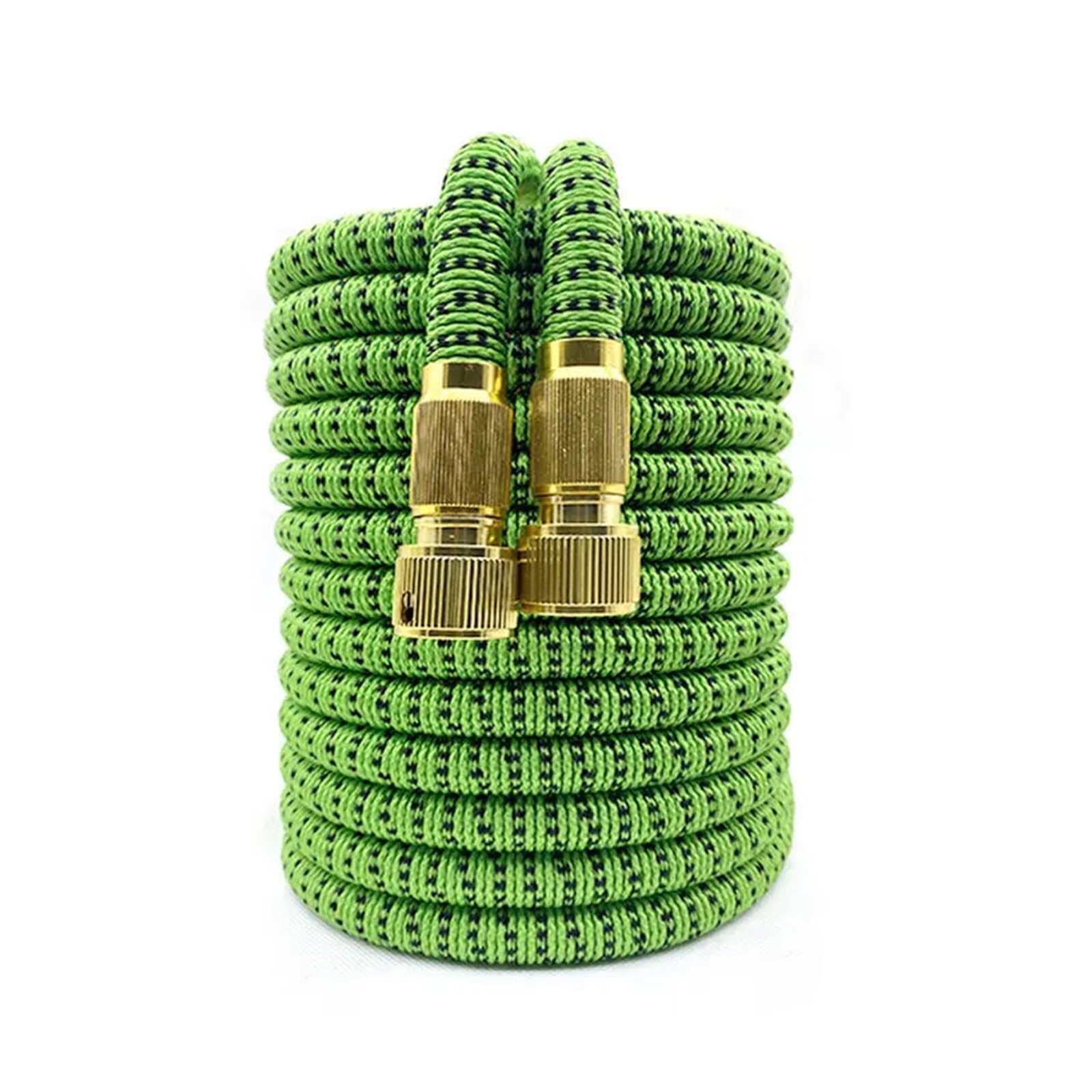 Conector de Metal doble expandible, manguera for agua de jardín, carrete de Pvc de alta presión, tuberías de agua mágicas for jardín, riego de granja, lavado de coches (Color : Green black, Size : 1