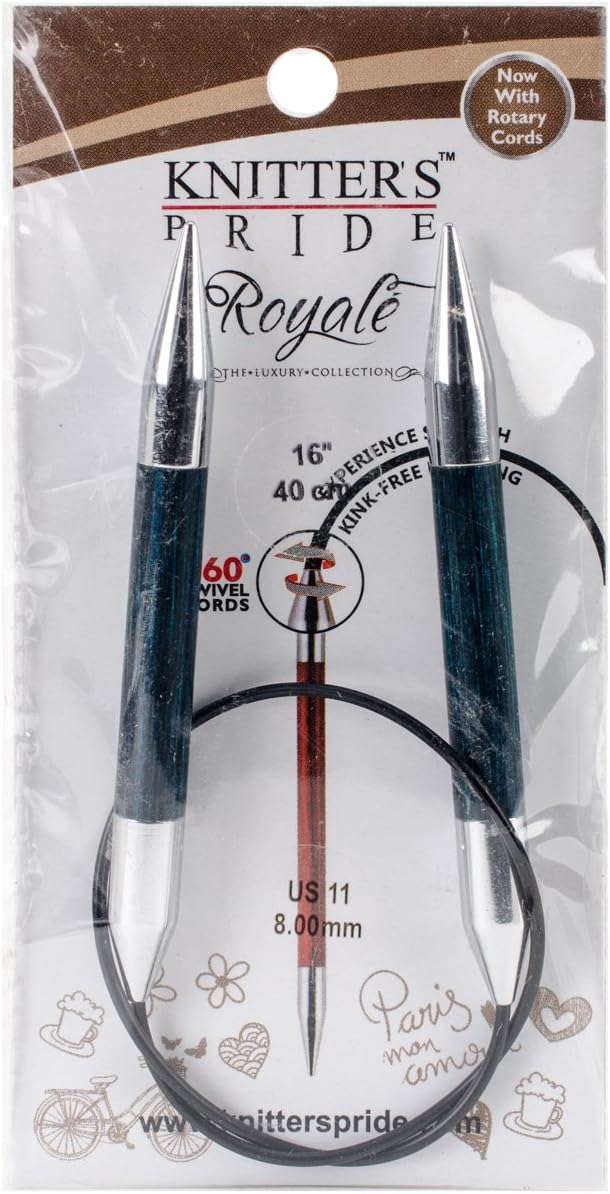 Knitter's Pride 220102 Royale Fixed Circular Needles 16"-Size 11/8mm