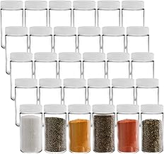 Suwimut 30 Pack Small Glass Spice Jars, 4 oz Mini Empty Round Spice Containers Bottles with Airtight Lid, Food Storage Containers for Home Kitchen, Spices, Sugar, Salt, Pepper, Herbs, Jelly, Dressings, Honey Jars, Decorating Jar