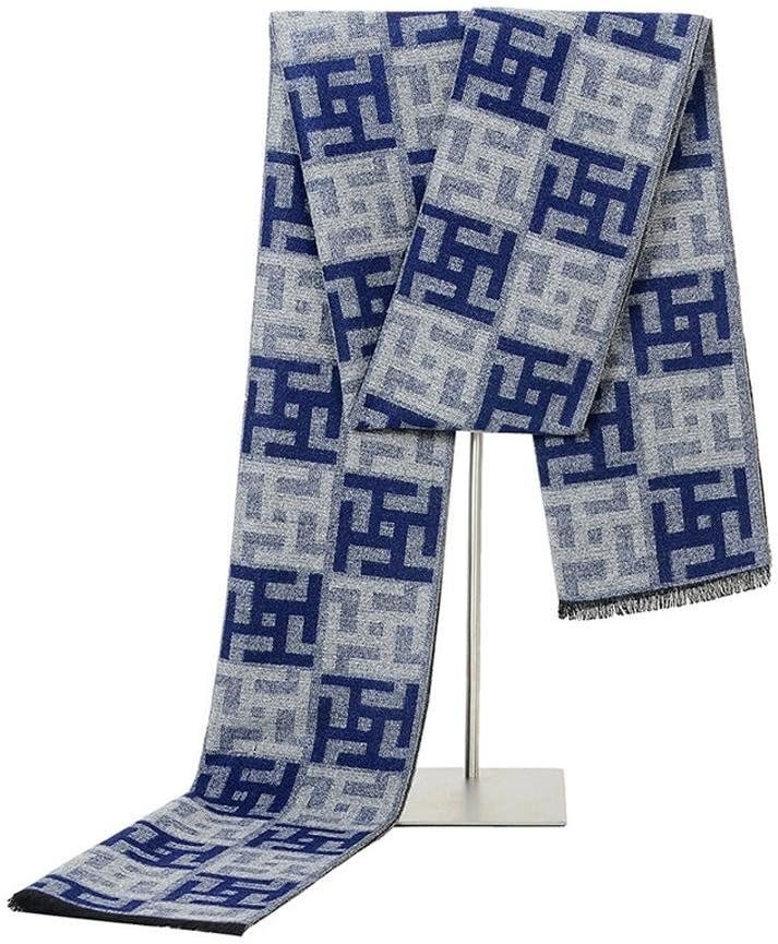 Men 'S Scarves Cashmere Warm Geometric Pattern Neckerchief Autumn And Winter With Exquisite Gift Box,30Cmx180Cm