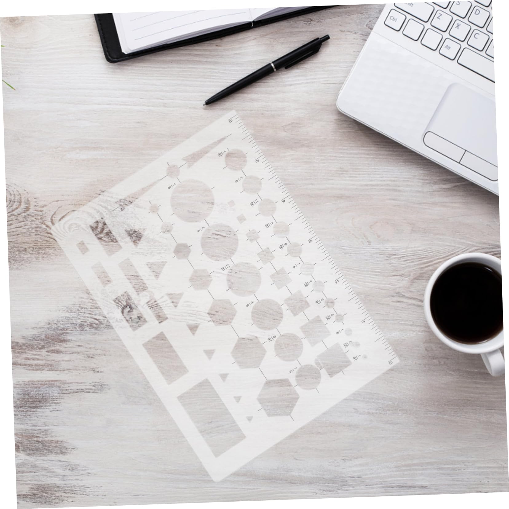 SECFOU Plantillas de Dibujo Geométrico 6 Pcs Diseño Hueco, de Material Pp, Precisión y Fáciles de Limpiar, Ideales para Proyectos Artísticos y Estudiantes