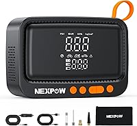Vista 13 de NEXPOW Inflador de neumáticos, compresor de aire portátil, bomba de aire inalámbrica de 180 PSI para neumáticos de automóvil con manómetro digital