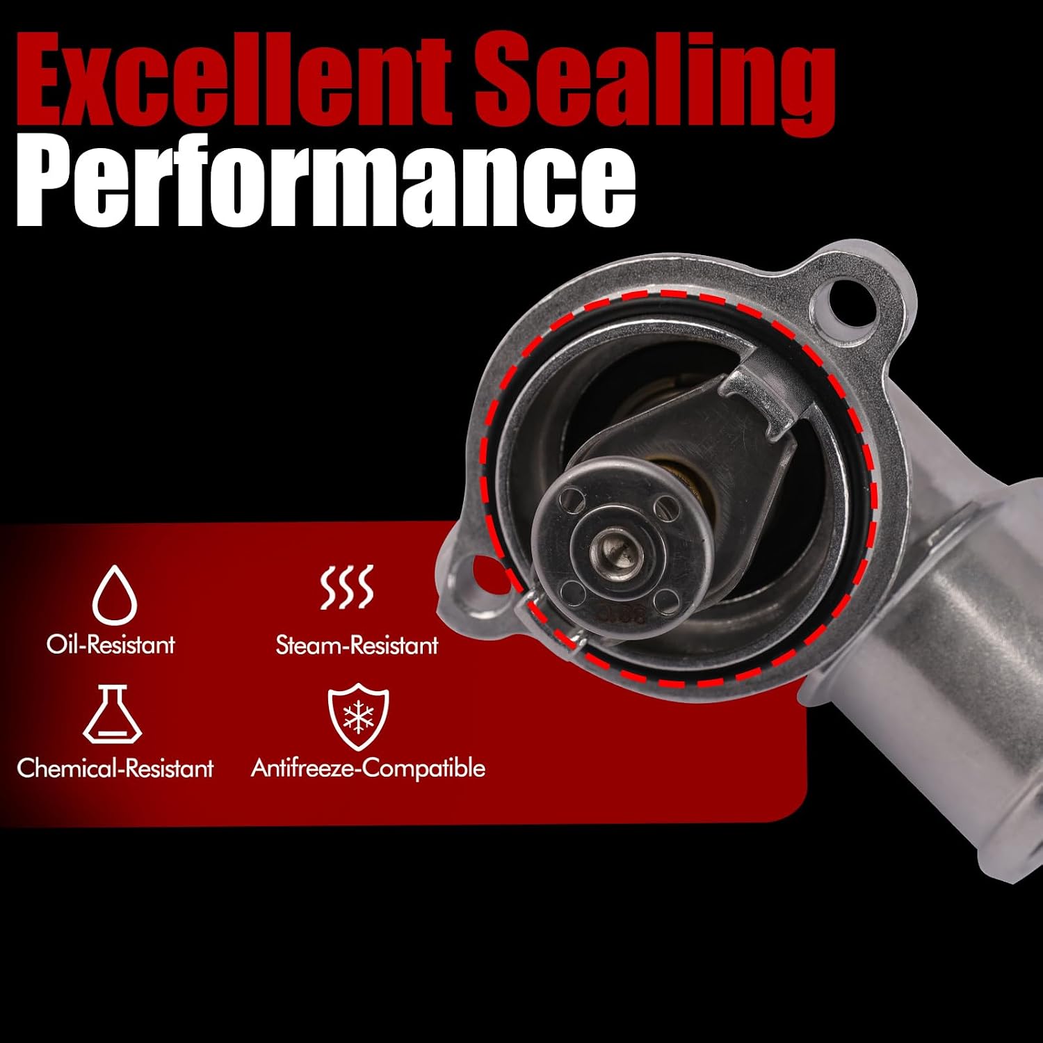 MITZONE Upgrade Aluminum Thermostat Housing Assembly Compatible with Jeep Grand Cherokee 2014-2021 Wrangler 2020-2022 Gladiator 2021 2022 Ram 1500 2014-2022 3.0L Diese Replace 902-3040 68253514AA