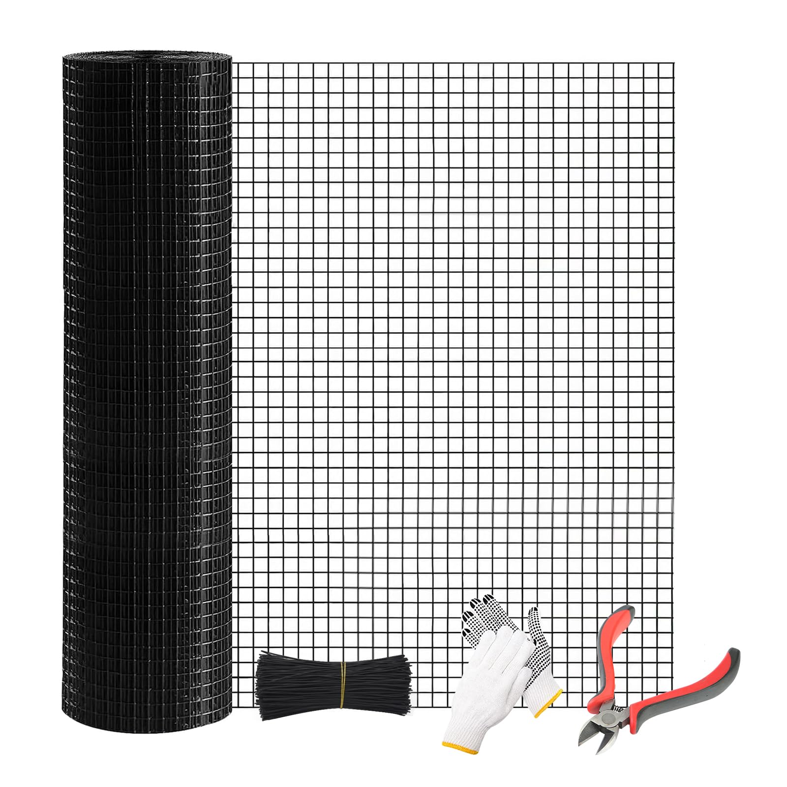 Photo 1 of 19 Gauge Vinyl-Coated Hardware Cloth, 1/2 inch 24inch×100ft Chicken Wire Fence, Black Wire Mesh for Your Poultry and Garden Protection 19 gauge 24" x 100'