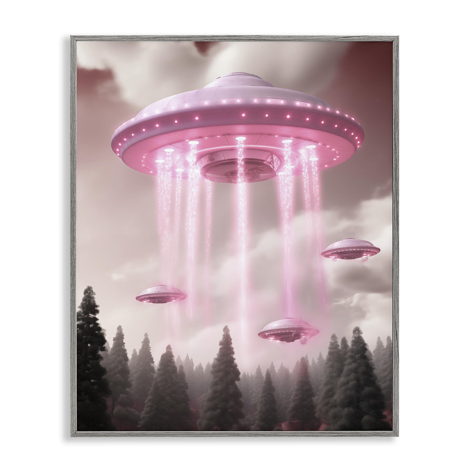 Giclée encadrée pour chambre et salon Stupell Industries poutres roses et grises par Sasha
