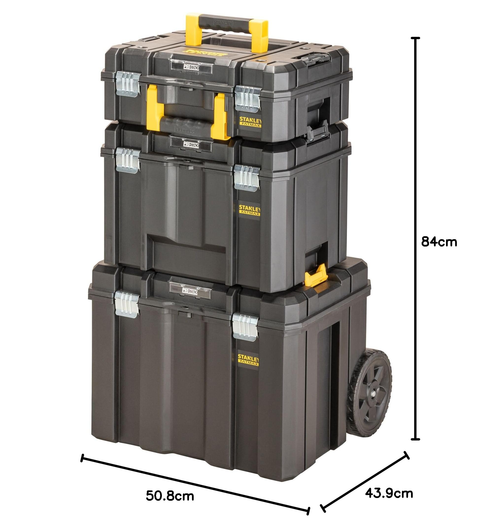STANLEY Torre PRO-STACK 3 piezas: FMST1-71966 (sin espuma) + FMST1-71971 + FMST1-75753 pour pros et bricoleurs, idéal pour assemblage résistant, norme technique