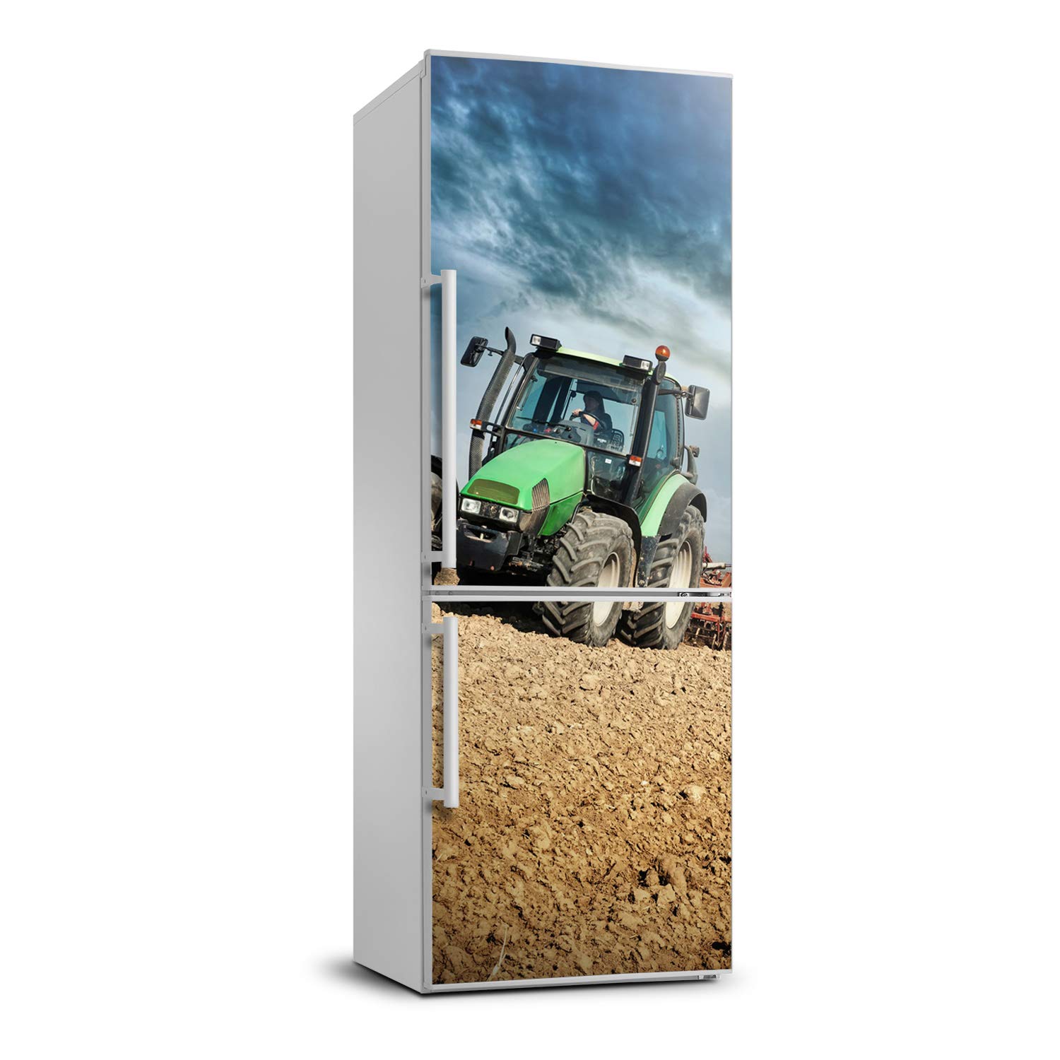 Autocollant frigo tracteur pour cuisine style campagne - Sticker Tulup 70x190 cm