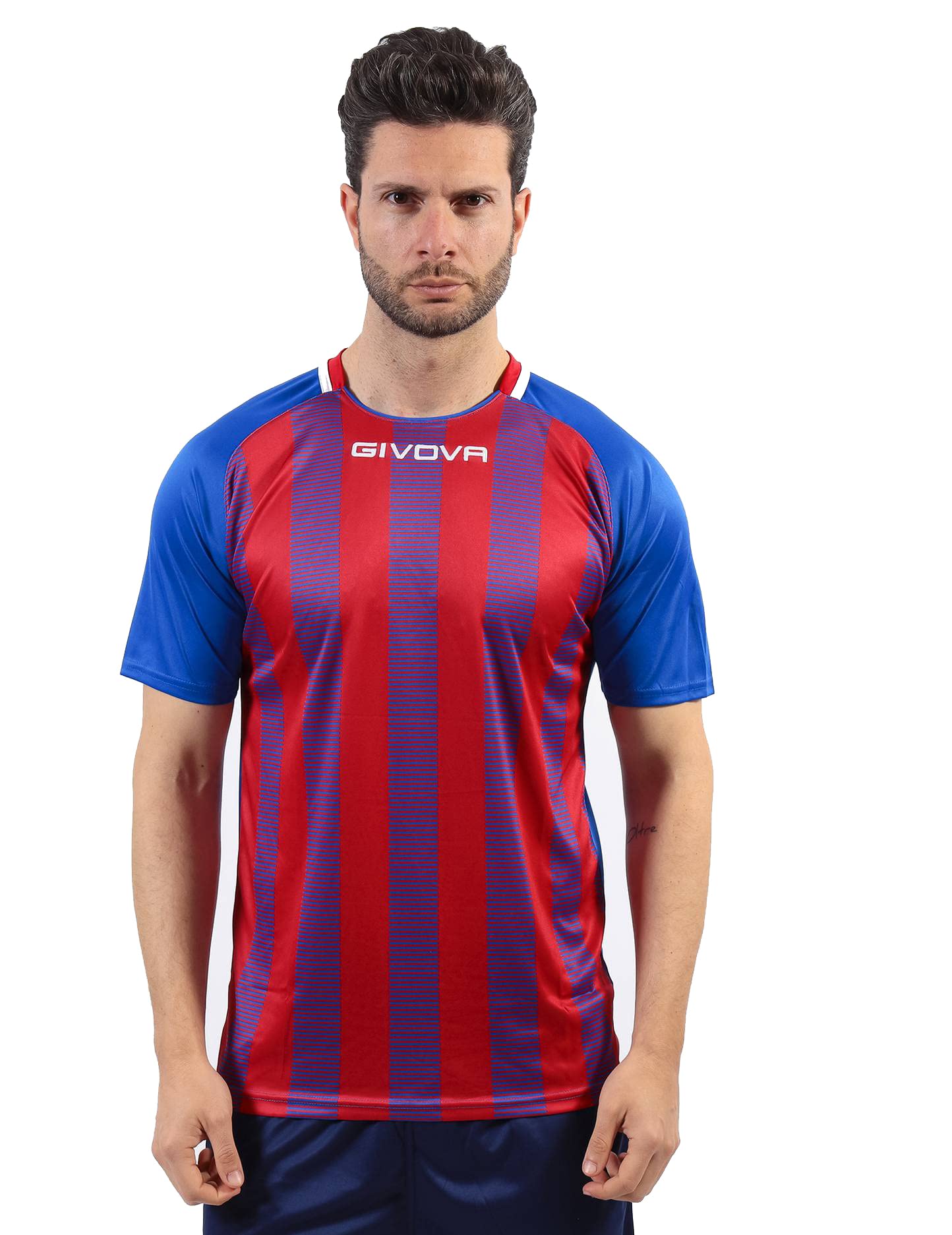 Givova Unisex Azzurro/Rosso Shirt Tratto Interlock Tg. L