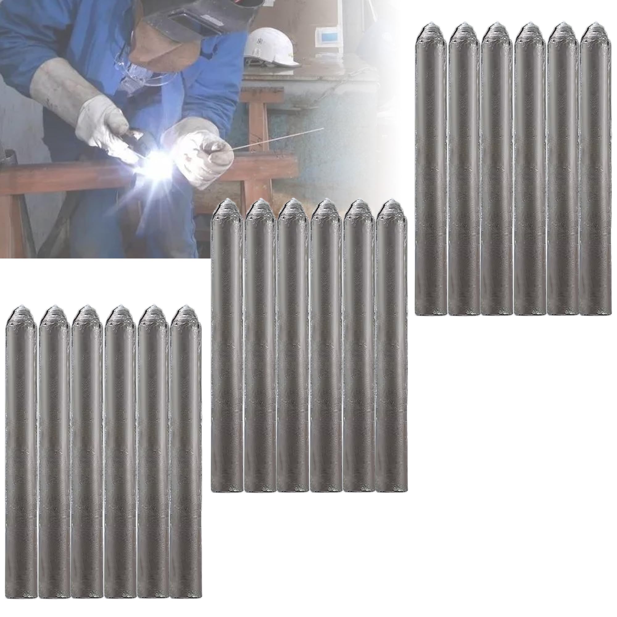 Low-Temperature Universal Welding Rod Set – 18-Pack, Easy Melt Aluminum-Copper-Cored Rods, Welds Aluminum, Stainless Steel, Copper, Iron & More