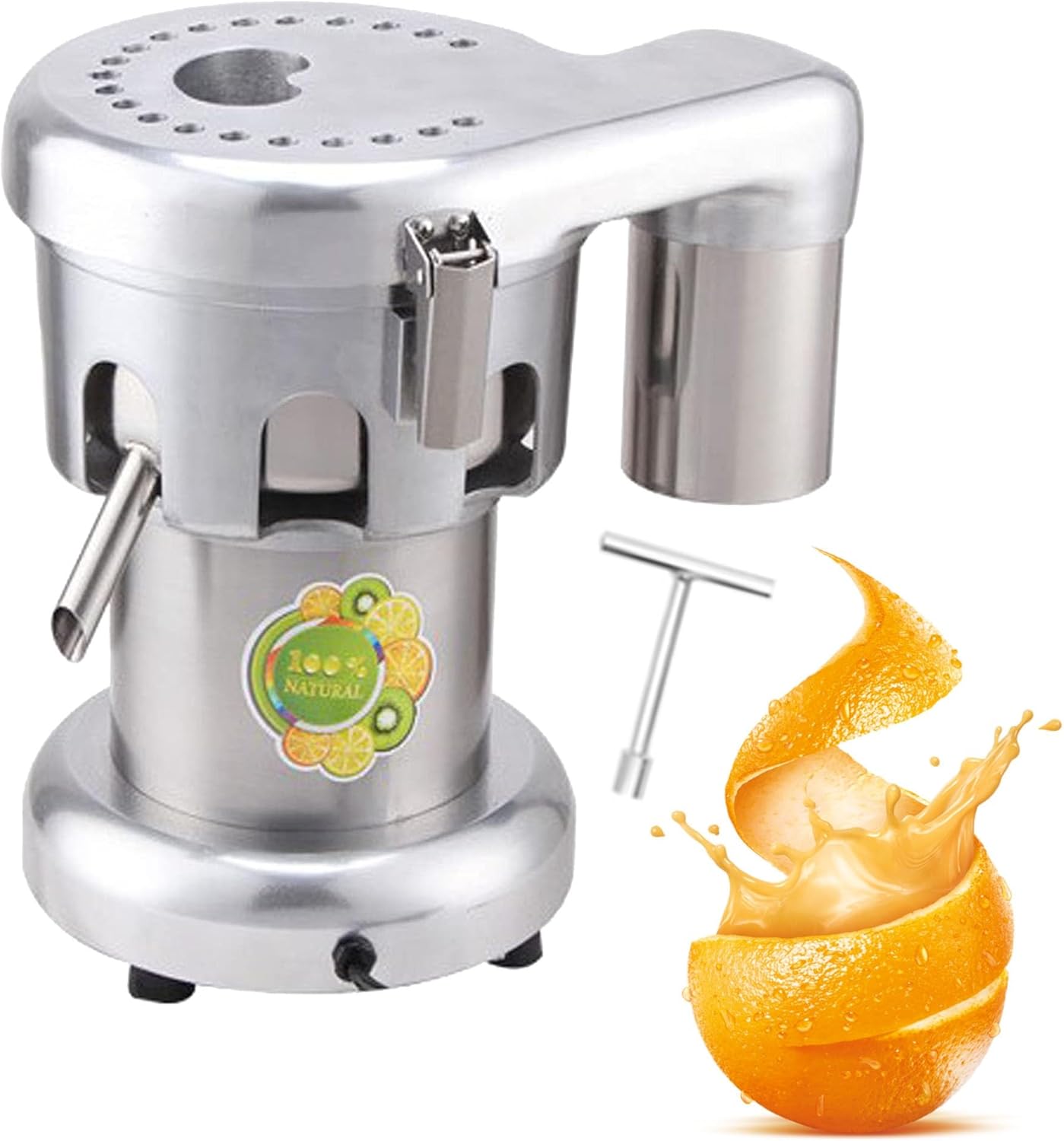 Extractor de Jugos Comercial 370W, Alto Rendimiento 80-100 kg/h, Separador de Pulpa