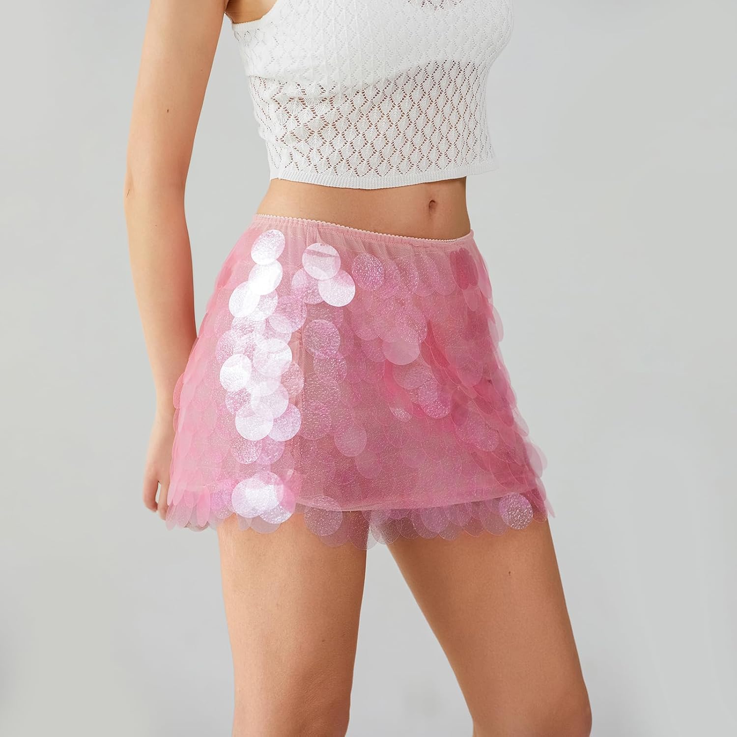 Women's Y2k Sequin Mini Skirt Sexy Low Waist Glitter Short Skirts Sparkle Bodycon Night Out Party Skirt Clubwear - Image 4
