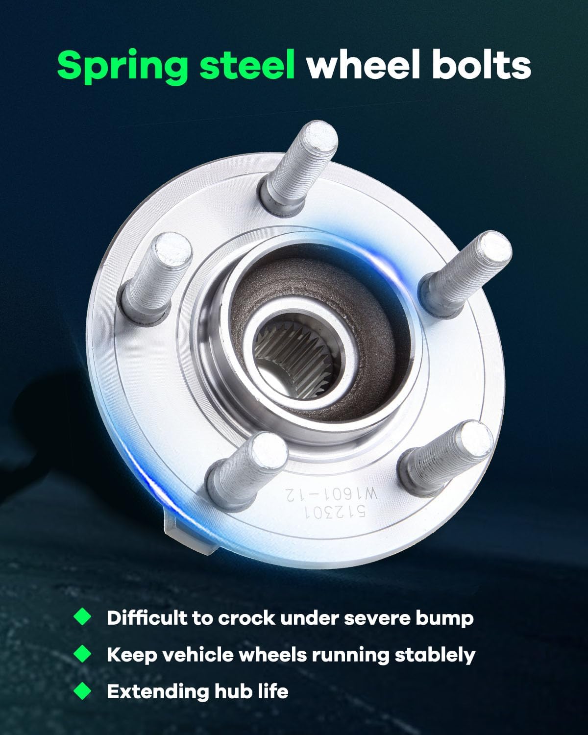 SCITOO Wheel Hub Wheel Bearing Assembly Rear 512301 fit for Chrysler 300 2005-2009 for Dodge CHARGER 2006-2009 for Dodge MAGNUM 2005-2008 5 Lugs Wheel Hub Bearing Assemblies without ABS 1pc