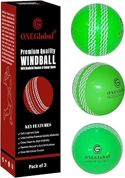 Premium Windball Soft Cricket Ball | Durable & Safe, Colour Seam, True Bounce & Swing | Wind Ball for Outdoor & Indoor Practice, Coaching, Garden & Beach Games