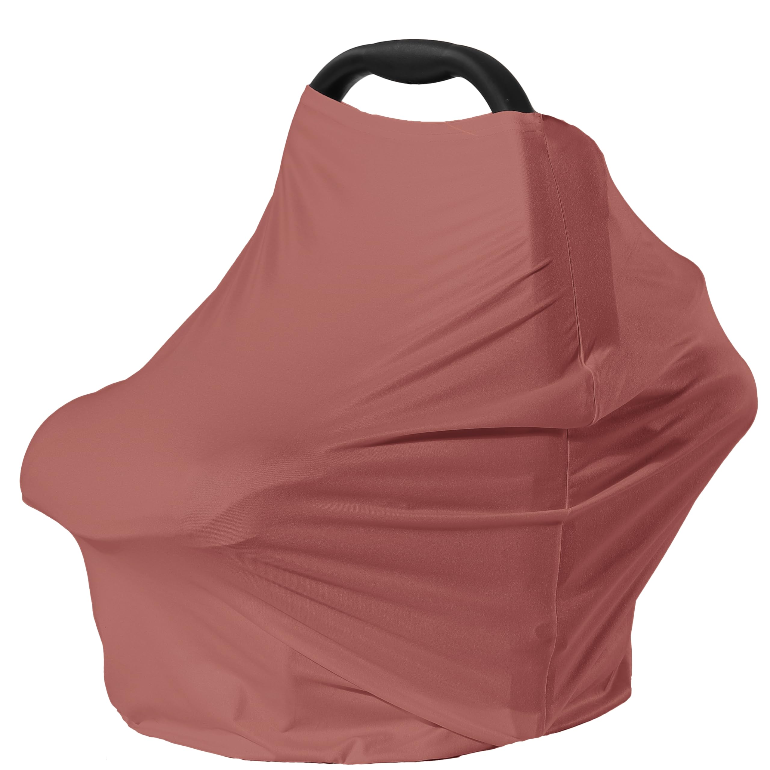 Car Seat Cover Baby for Nursing, Baby Breastfeeding Cover Carseat Canopy Covers, Solid Color Multi-use Nursing Cover for Babies (Bronze red)