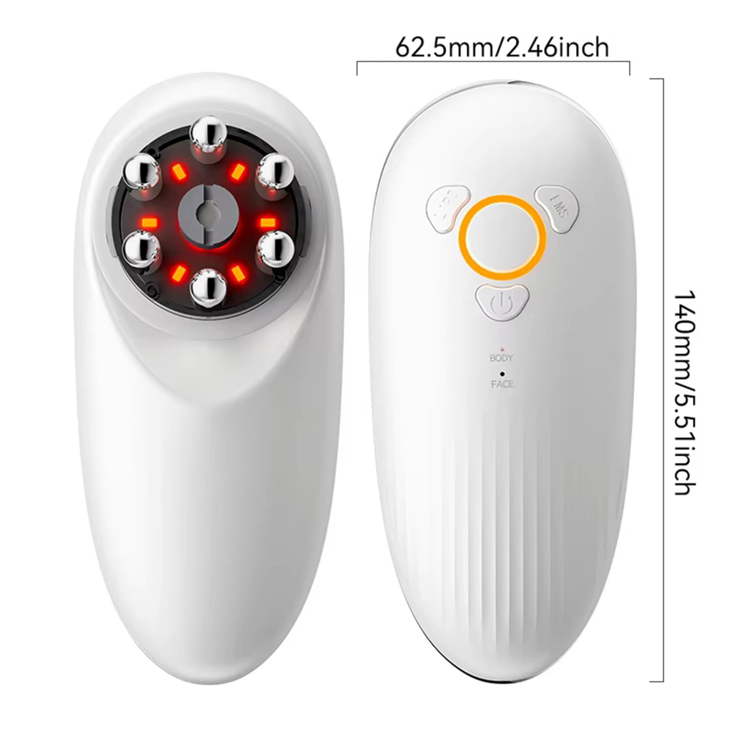 Elitzia ETAM820 Appareil de massage portable 3 en 1 pour thérapie par aspiration sous vide EMS Microcourant et lumière LED pour le visage et le corps raffermissant et rajeunissant
