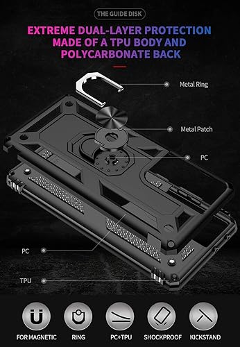 Miniatura 7 de Funda de grado militar para Samsung Galaxy S21 Ultra Galaxy S21 Ultra 5G, funda de metal giratorio de 360 grados, soporte de soporte, armadura,