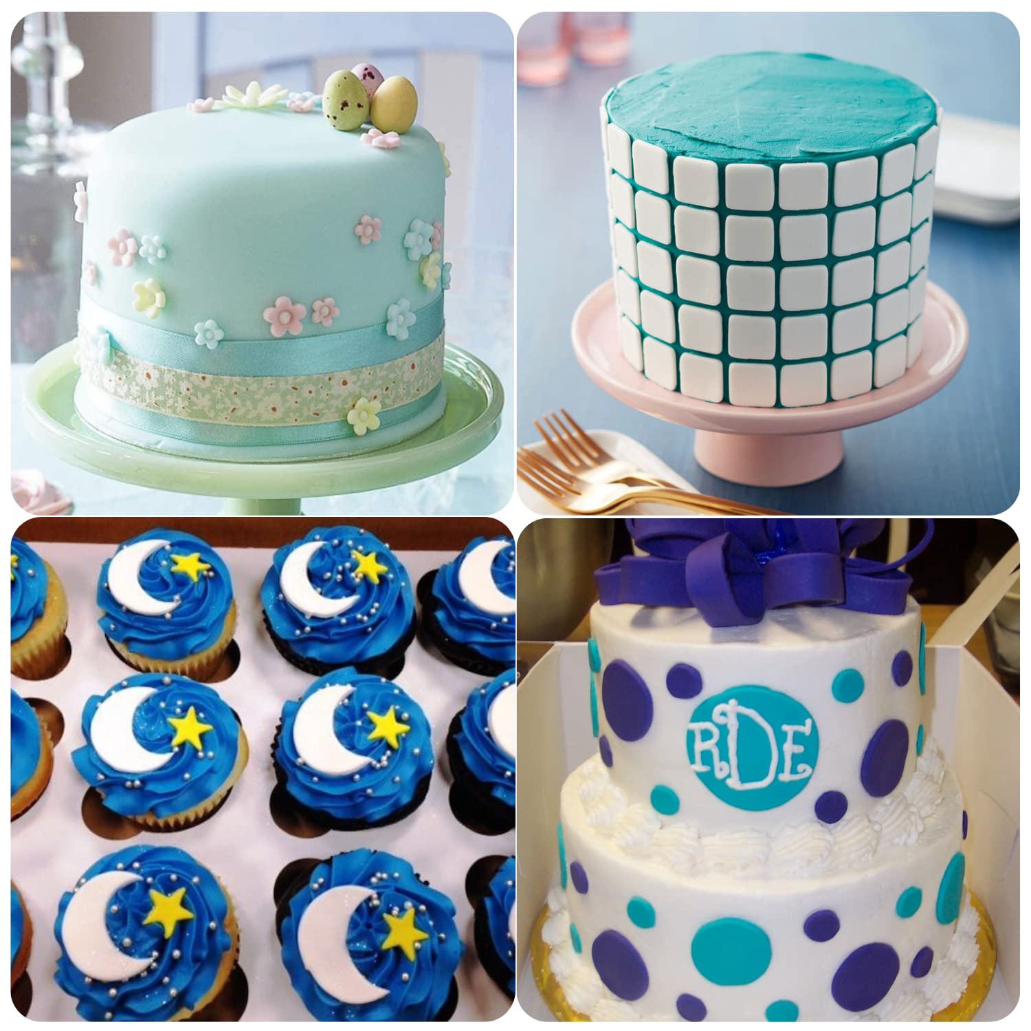 Fondant-Ausstechformen-Set – 24-teilig, Fondant-Ausstechformen zum Dekorieren von Herzen, Blumen, Sternen, geometrische Form, DIY-Dekorationsform-Werkzeug-Set