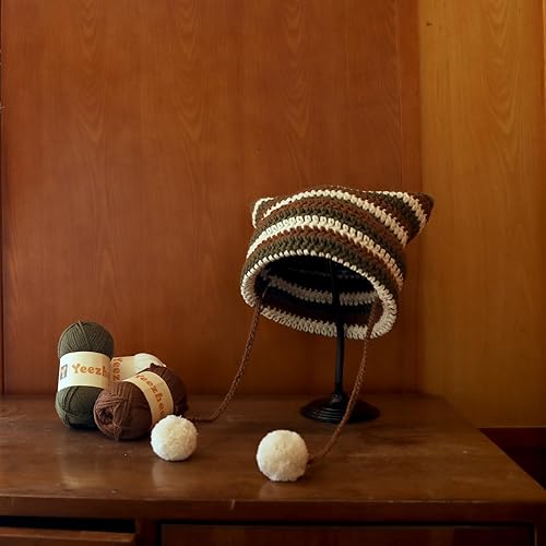 Vista 23 de Yeezhee Kit de ganchillo para principiantes, kit de inicio de sombrero de ganchillo con tutoriales en video paso a paso, kit de tejido de gorro