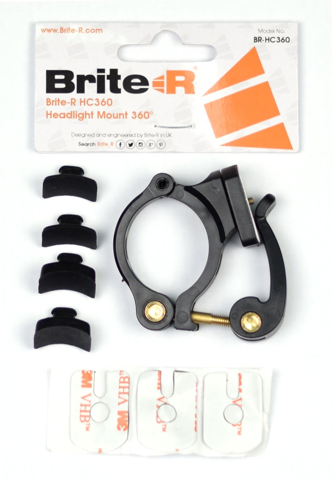 Brite-RUniversal 360° Rotatable Headlight Clamp for Bicycle