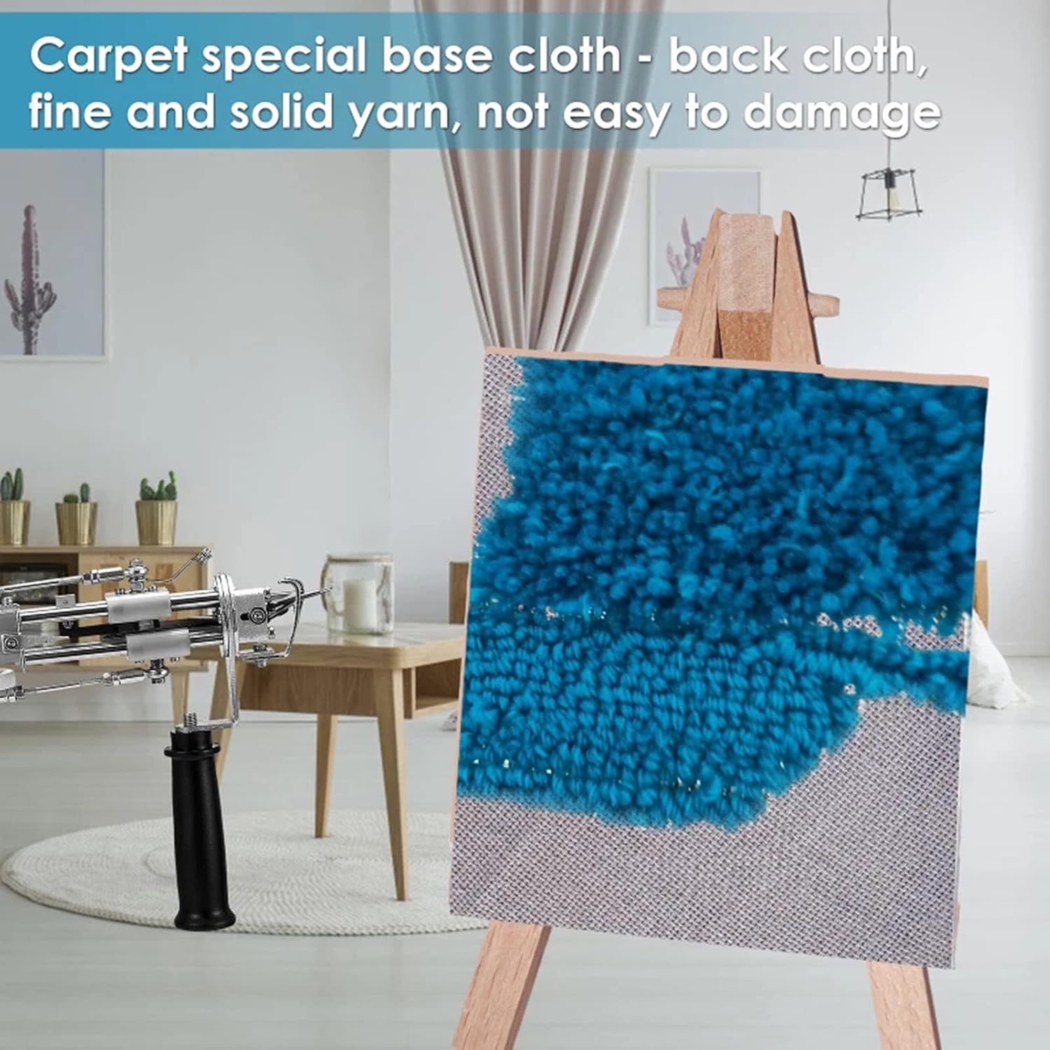 1mx5m Primary Tufting Cloth Rug Backing Fabric for Rug Tufting Gun, Carpet Punch Needle Monks Cloth (Gray)
