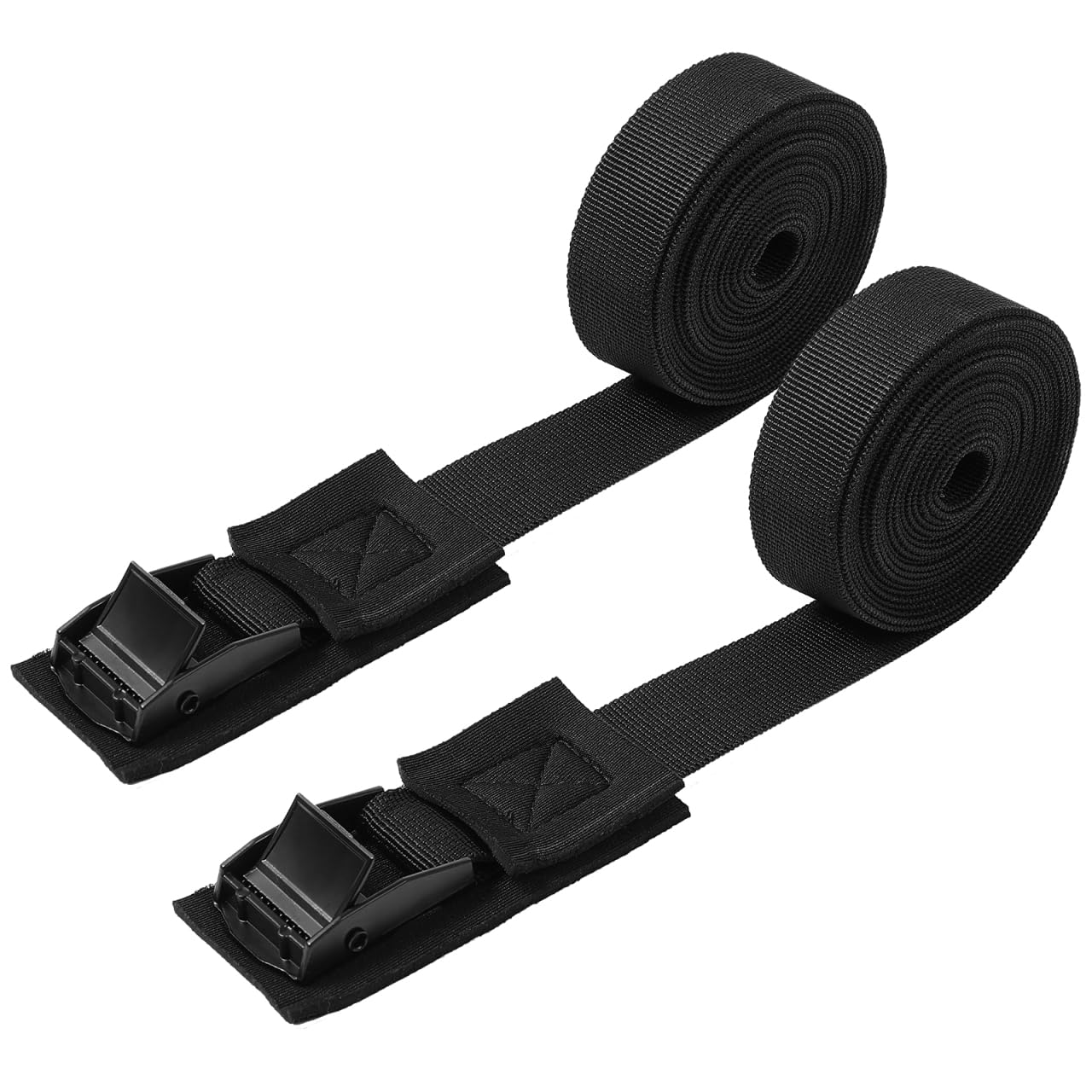 WEIESCIE Lot De 2 Sangles D'arrimage Courtes - 1m X 2.5cm - Charge 250kg - Pour Vélo, Moto, Canoë, Bagages - Noir