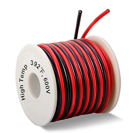 14 Gauge Silicone Wire Spool 40 Feet, Ultra Flexible High Temp 200 deg C 600V 14 AWG Stranded Wire with 400 Strands of Tinned Copper Wire, 20 ft Black and 20 ft Red Wire for Model Battery by MILAPEAK