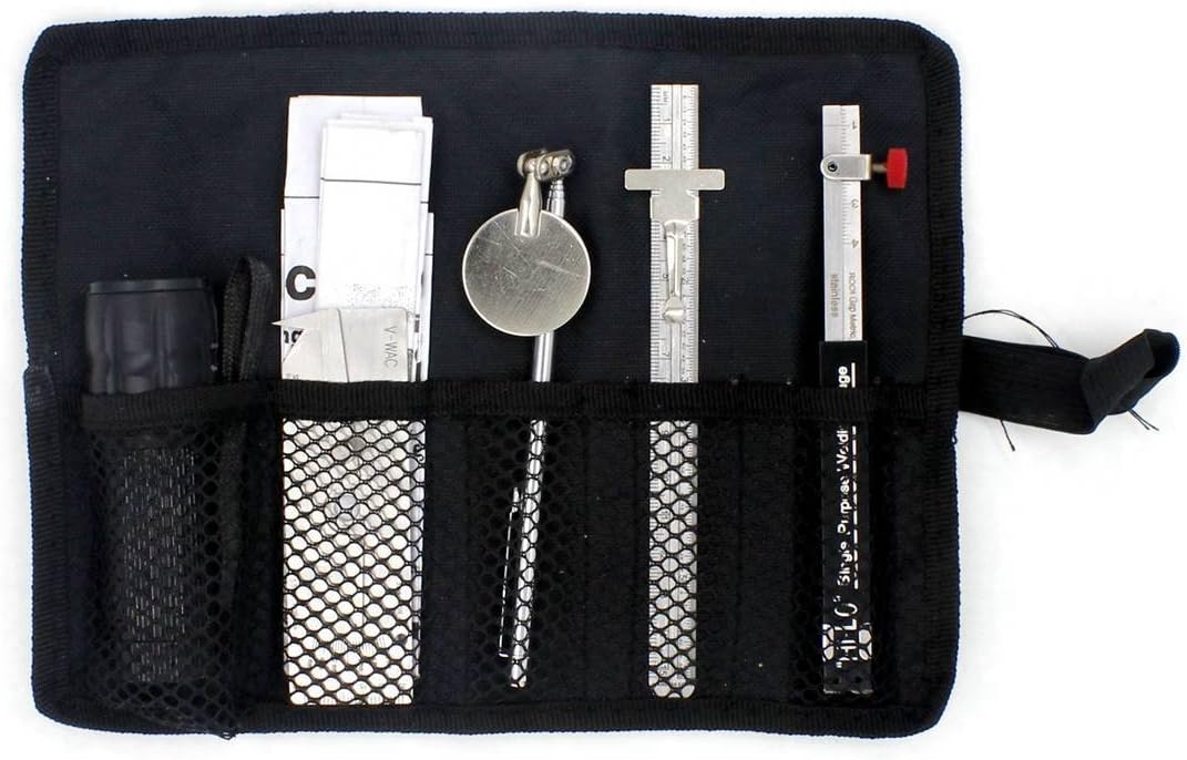 5 pieces Welding Inspection Hi-lo/V-wac Gage Taper Gauge LED Flash Adjustable Telescopic Inspection Mirror