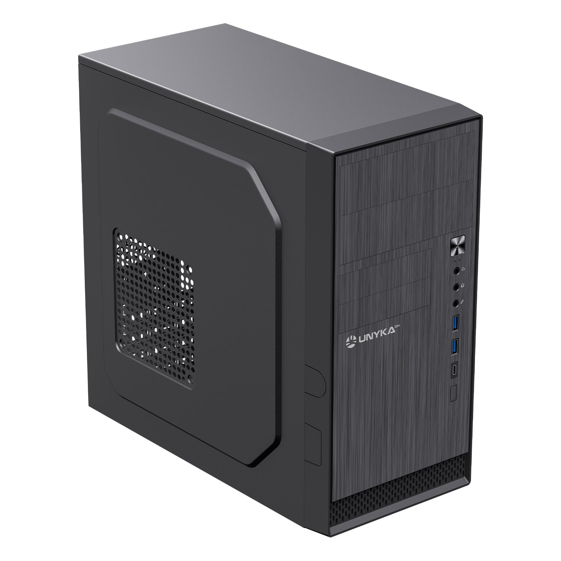UNYKAch Case per computer Micro ATX Aero C12 V2 con due porte USB 3.0 e una porta USB Type C 2.0