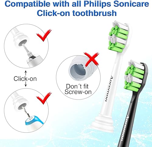 Miniatura 31 de Aoremon Cabezales de repuesto para cabezales de cepillo de dientes Philips Sonicare, compatibles con Phillips Sonicare W HX6062/65 y todos
