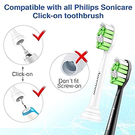 Aoremon Replacement Toothbrush Heads Compatible with Sonicare DiamondClean W C2 G2 W2 C1 C3 4100 5100 6100, 12 PCS Replacement Heads for Philips Sonicare Electric Toothbrush