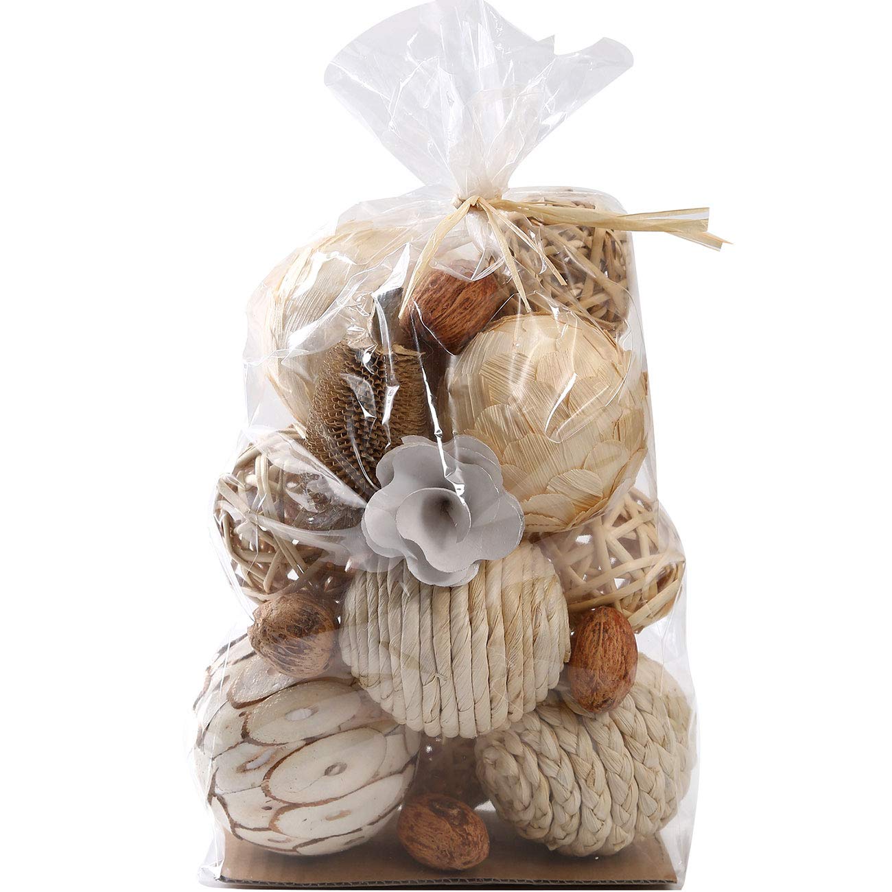 CIR OASES Decorative Balls for Bowls Assorted Spherical Natural Woven Twig Rattan Orbs Grapevine Ball for Vase Fillers Table Decor