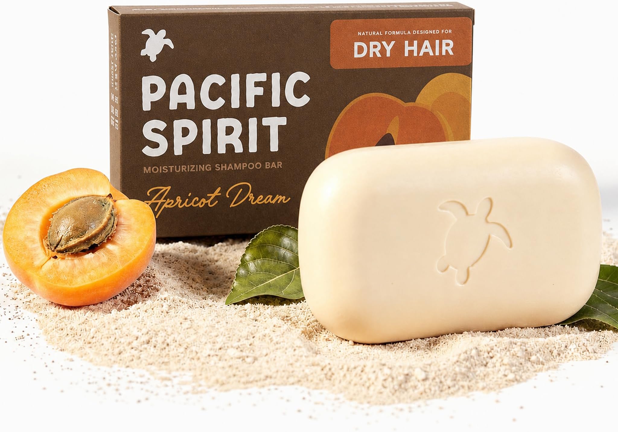 Apricot Dream Moisturizing Shampoo Bar for Dry Hair, Argan Oil & Apricot, High Shine, Vegan, 3.53 Oz