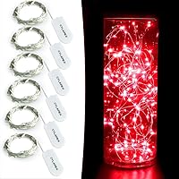 Vista 9 de Tira de luces led rutilantes con 20 luces de hadas led micro Cylapex, en cable de cobre revestido de plata de 3.3 pies, funciona con dos