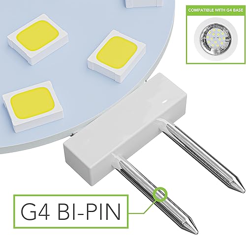 Miniatura 6 de Leisure LED 4 bombillas LED G4 JC con base bi-pin de 2 W, 12 V CC, 20 W-30 W, T3, bombilla halógena de repuesto para caravana, caravana, remolque,