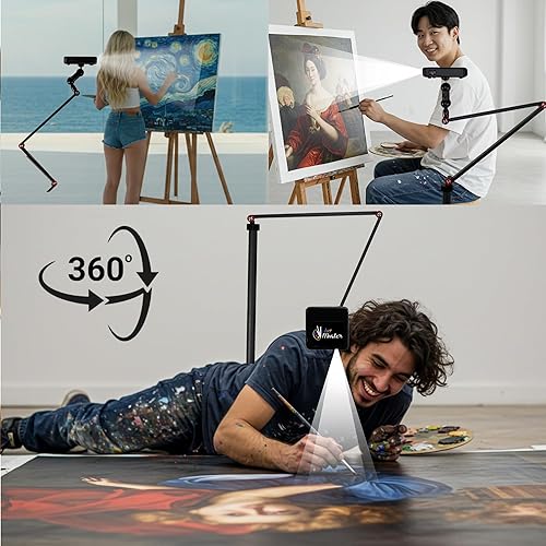 Miniatura 4 de Art Master - Proyector de arte profesional ideal para trazar dibujos, bocetos, murales y tatuajes, replicación de imágenes digitales HD inalámbrica,