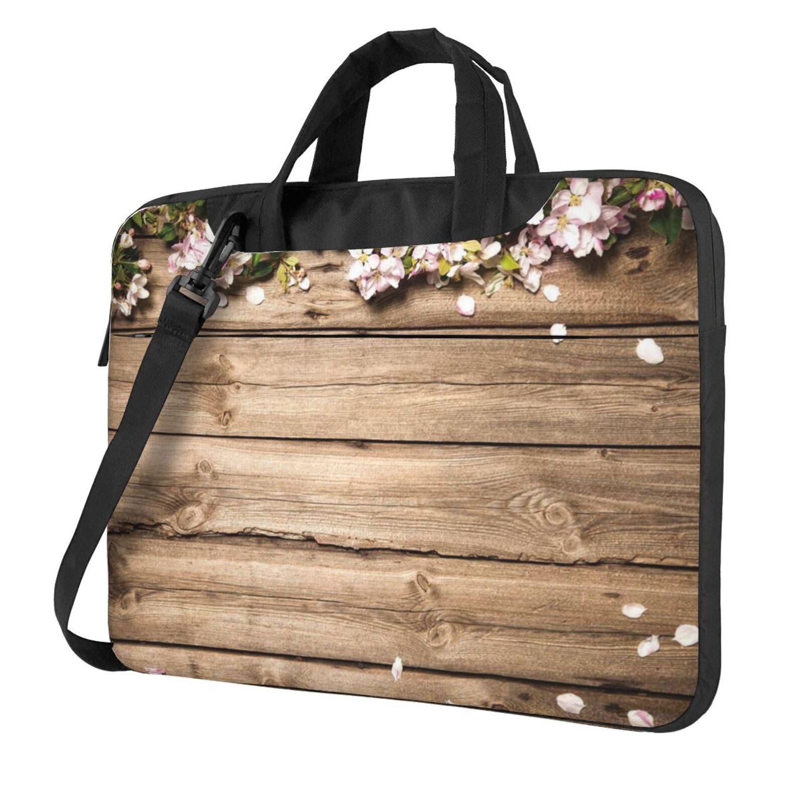 Sac pour ordinateur portable à imprimé fleurs bois rustique - 8