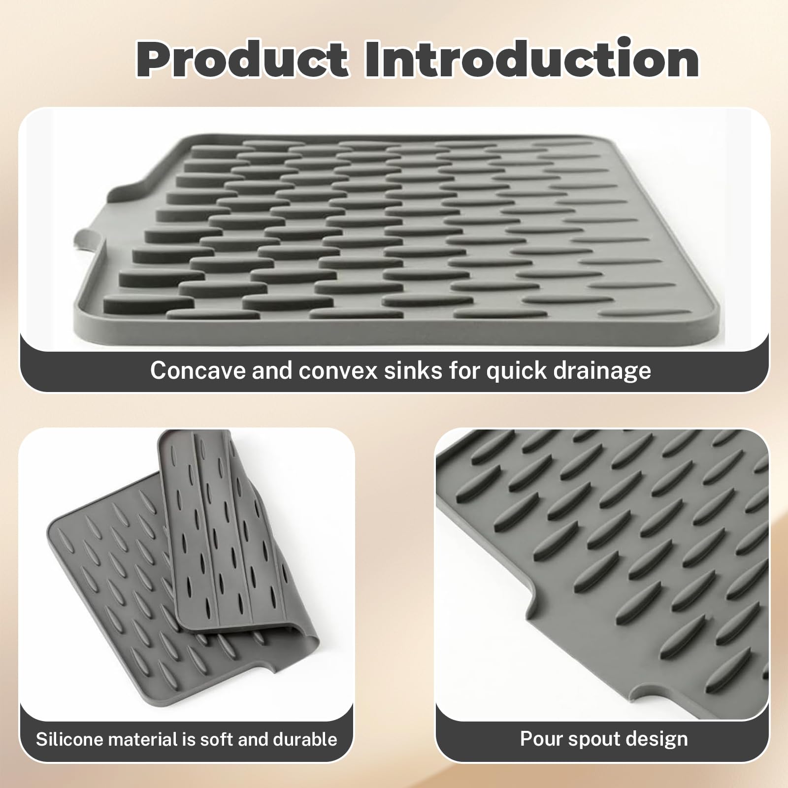 Astral Eclipse Dish Drying Mat, Leak-Proof Absorbent Coffee Bar Mat With Mystical Star & Solar