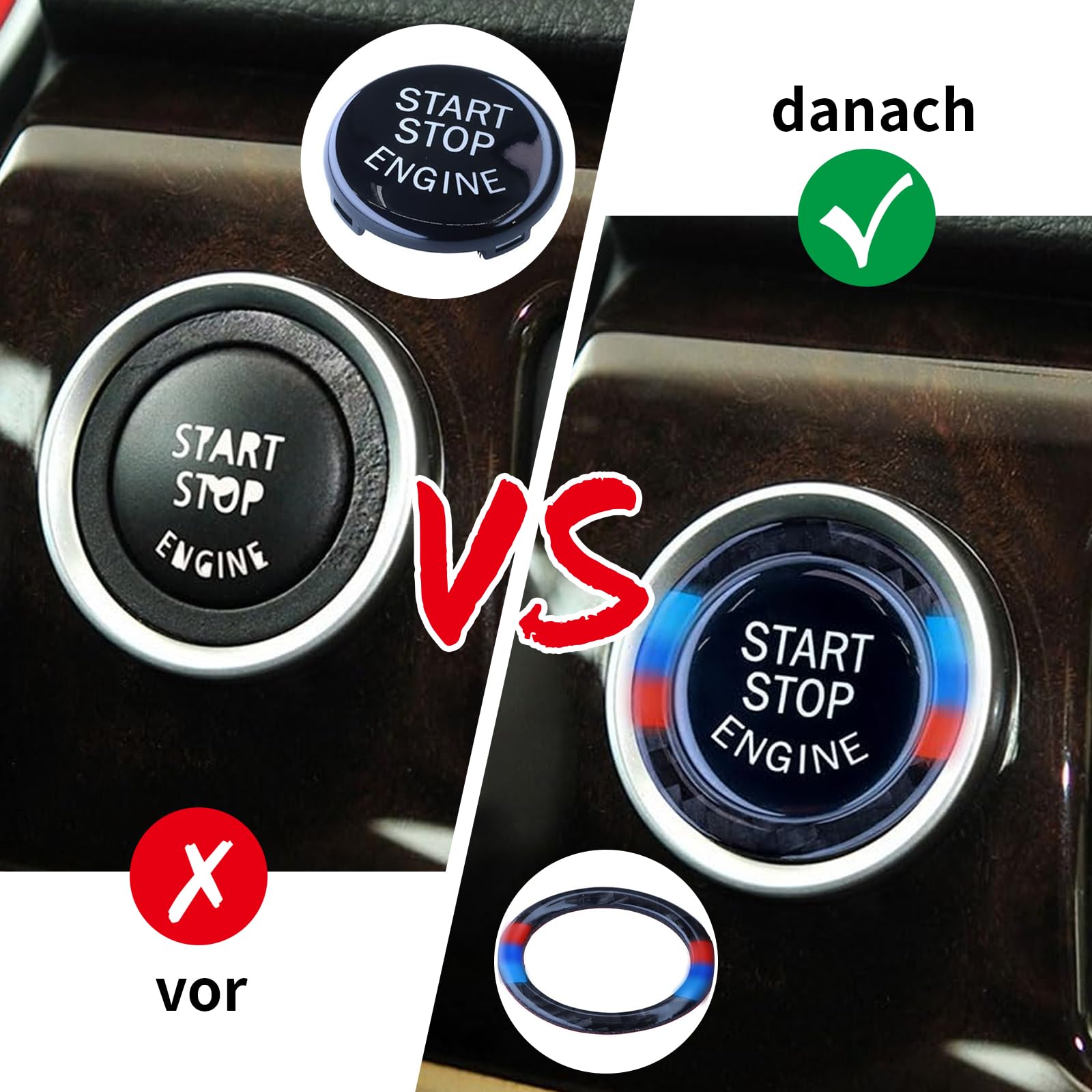 Przycisk rozrusznika silnika Sports Start Stop dla BMW 3 5 X5 X6 E90 E91 E92 E93 E60 E70 E71 Z4 (czarny)