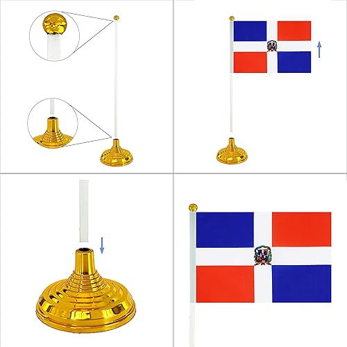 Miniatura 193 de WXTWK Paquete de 12 banderas argentinas de escritorio con base de soporte, decoración de celebración para eventos y eventos