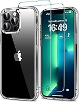 Vista 24 de HOOMIL Funda para iPhone 12/iPhone 12 Pro con 2 protectores de pantalla de vidrio templado, sin amarillamiento, protección contra caídas, arañazos